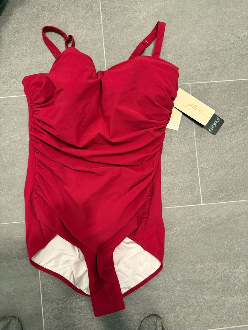 Gottex Vibrant Red Ruched Swim One-Piece